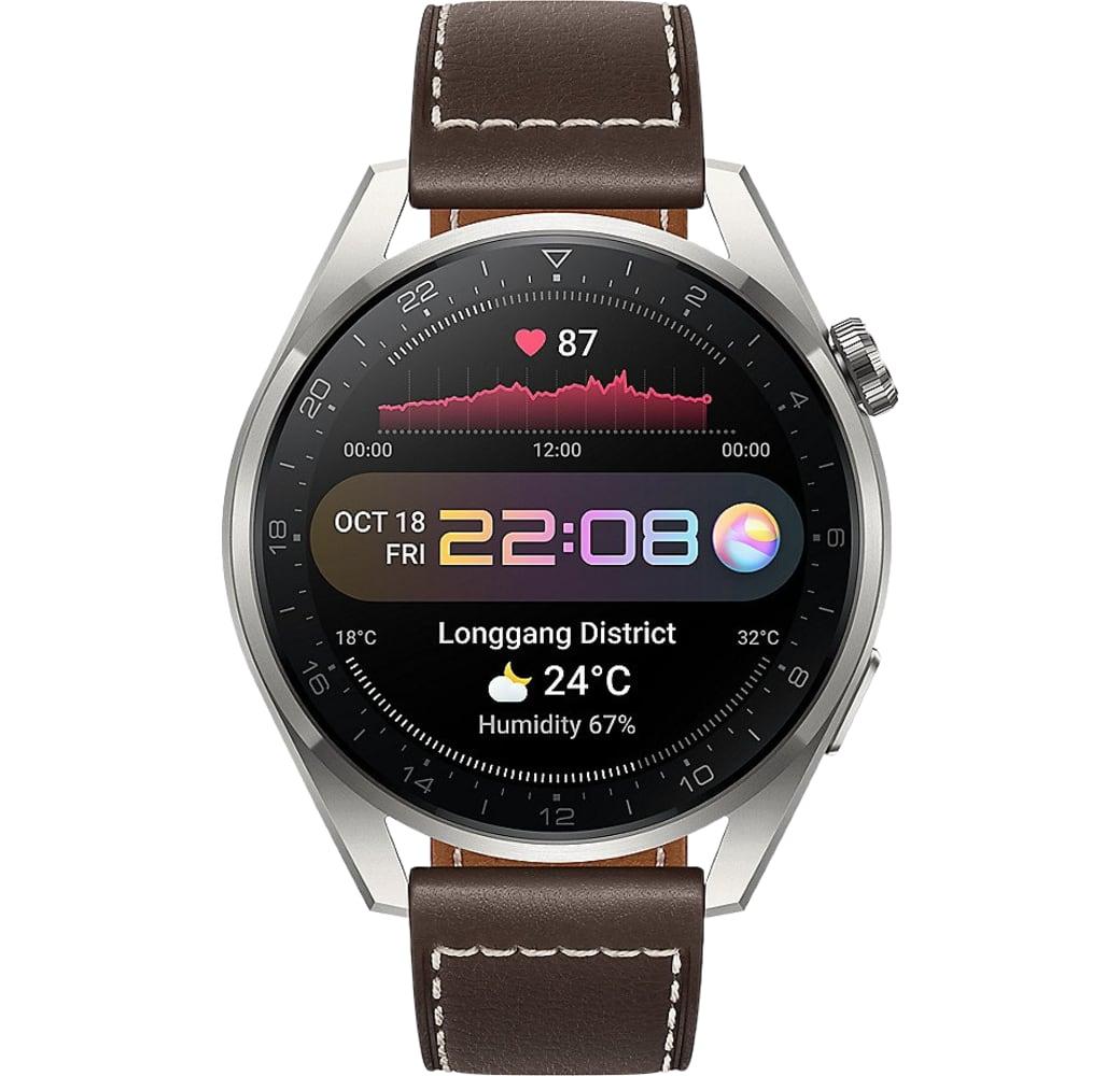 Brown Huawei Watch 3 Pro Classic GPS Smartwatch, Titanium Case, 48mm.2