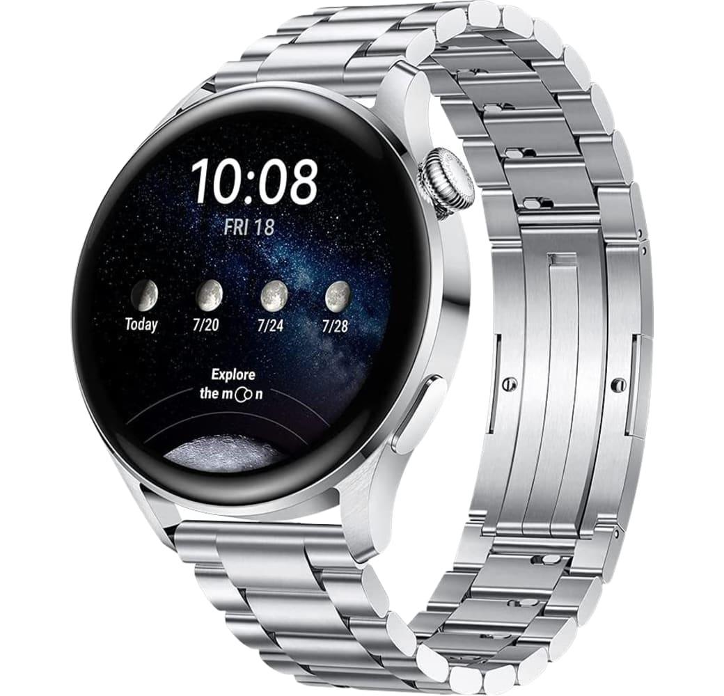 Silver Huawei Watch 3 Elite GPS Smartwatch, Stainless Steel Case, 46mm.1