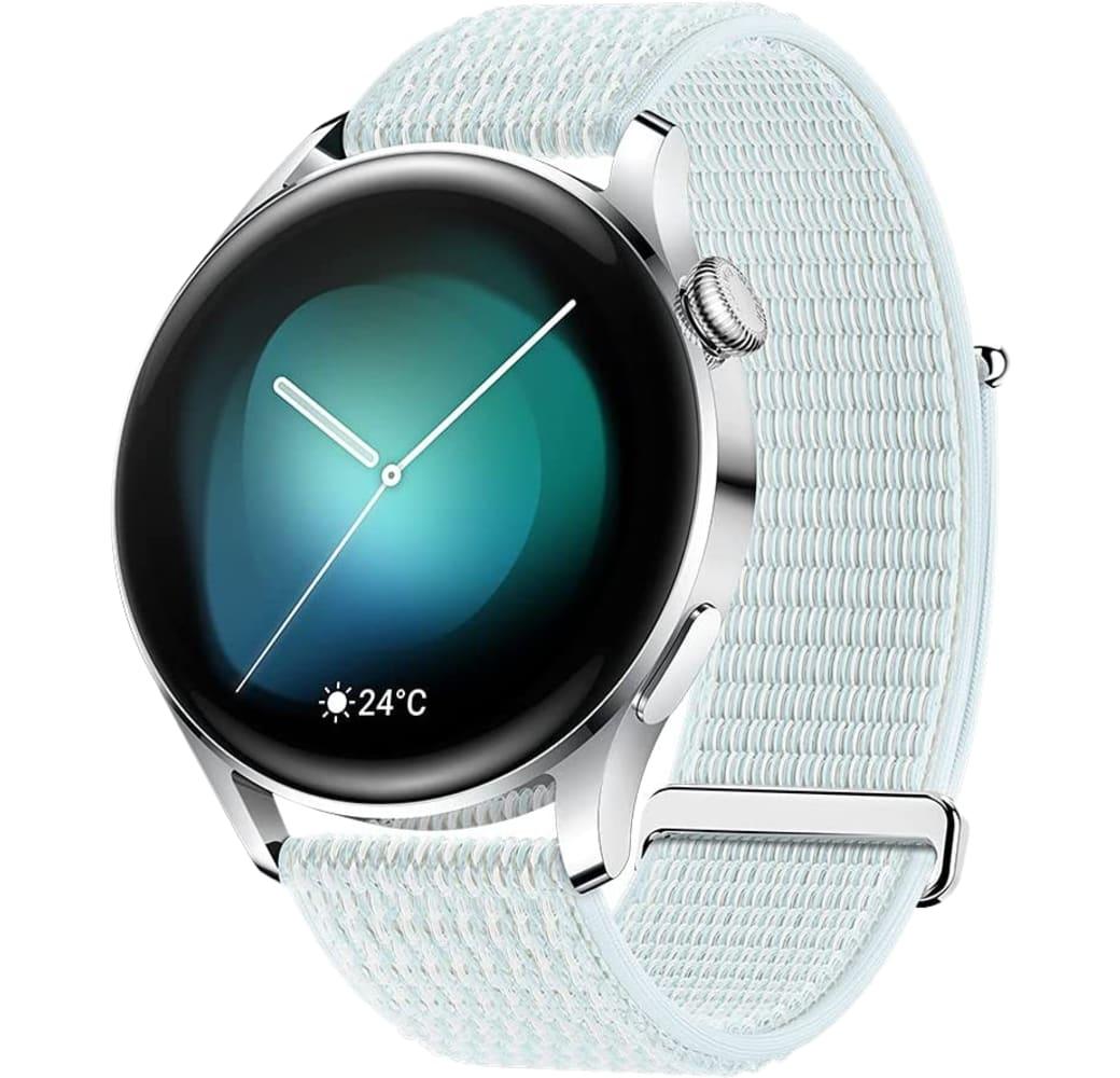 Gray Blue Huawei Watch 3 Classic GPS Smartwatch, Stainless Steel Case, 46mm.1