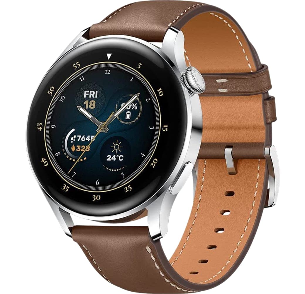 Marrón Huawei Watch 3 Classic GPS Smartwatch, Stainless Steel Case, 46mm.1