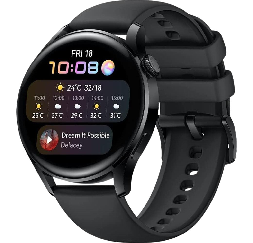 Black Huawei Watch 3 Active GPS Smartwatch, Stainless Steel Case, 46mm.1