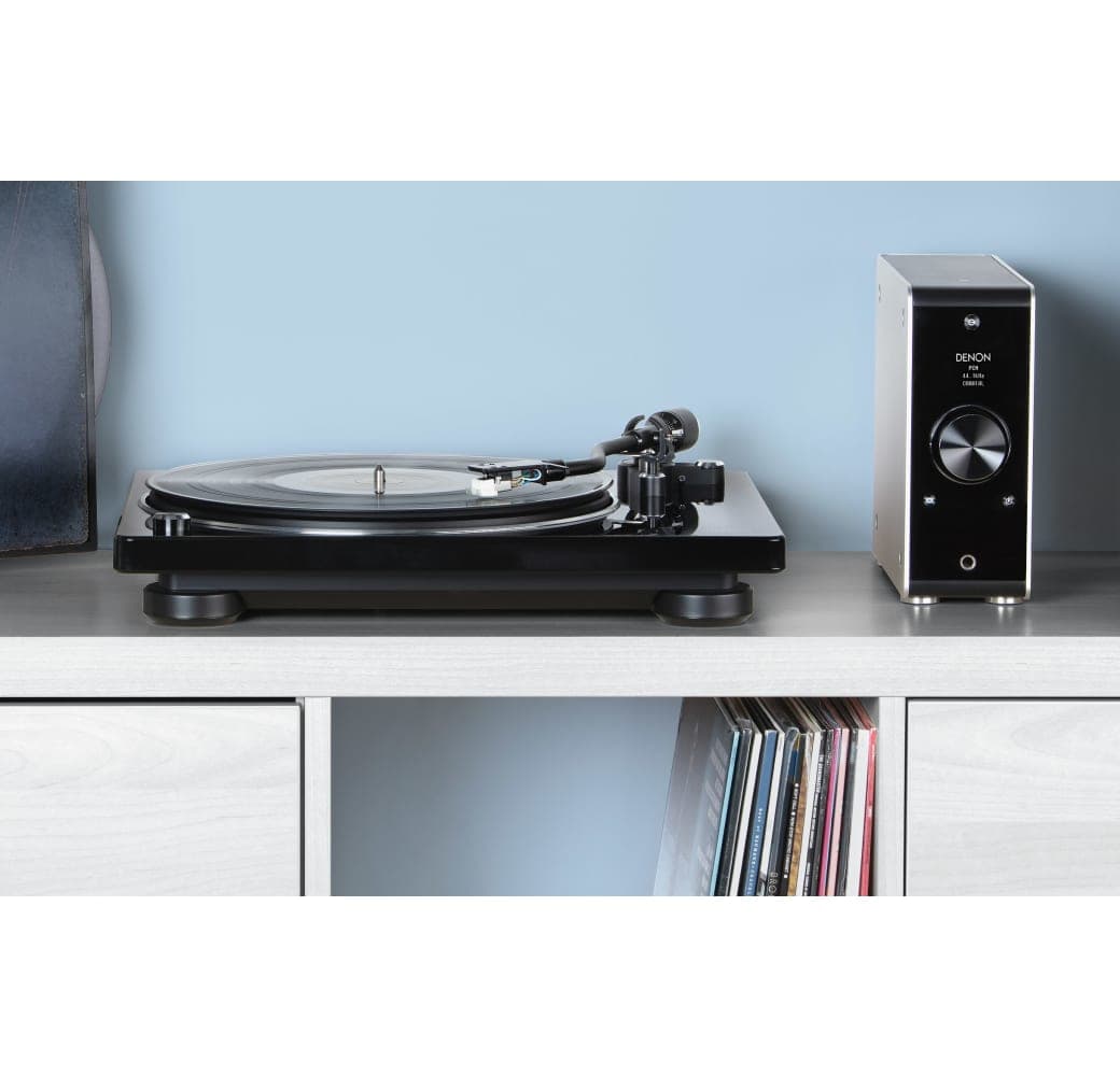 Schwarz Denon DP-400 HiFi-Plattenspieler.7