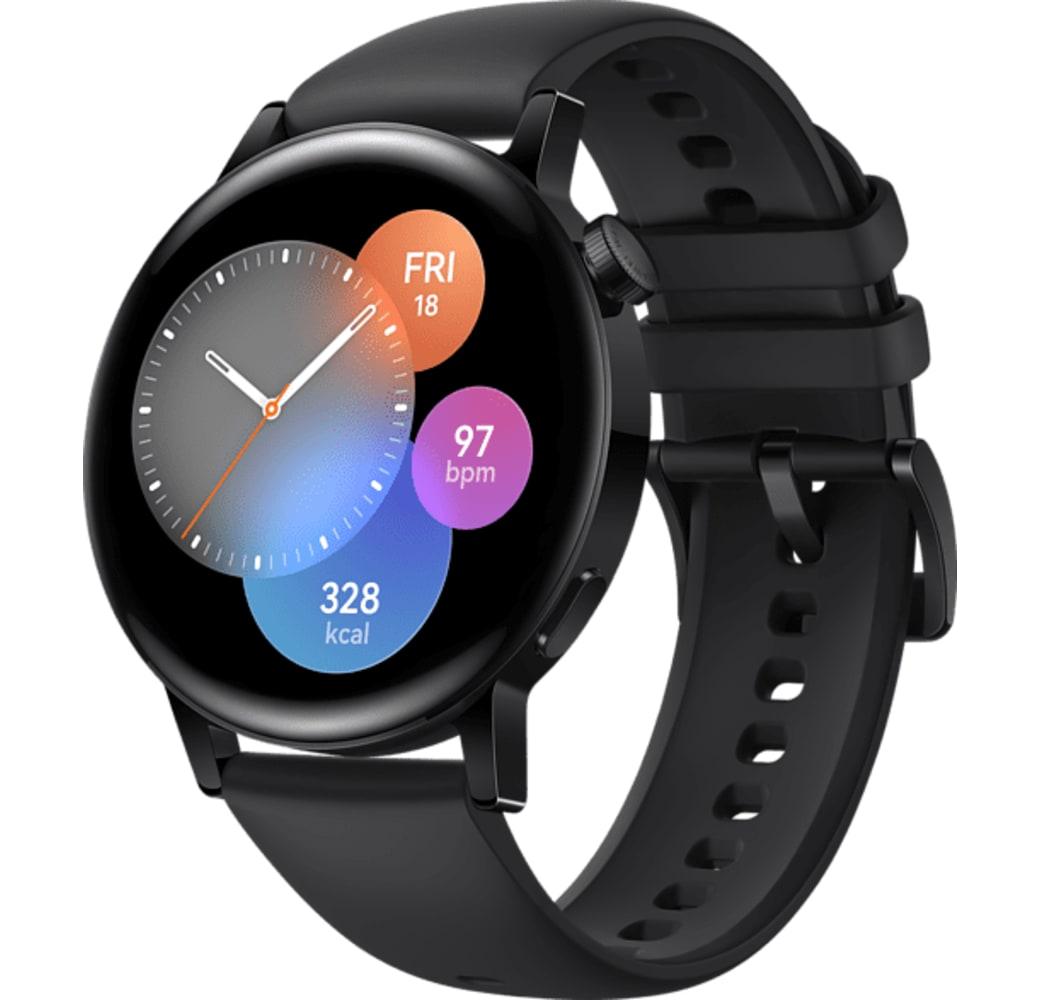 Black Huawei Watch GT3 Smartwatch, Stainless Steel Case, 42mm.1