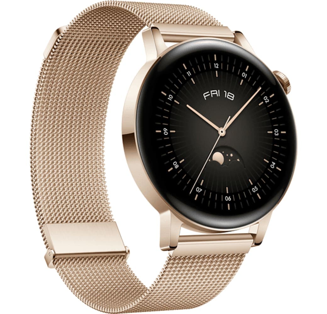 Gold Huawei Watch GT3 Smartwatch, Stainless Steel Case, 42mm.3