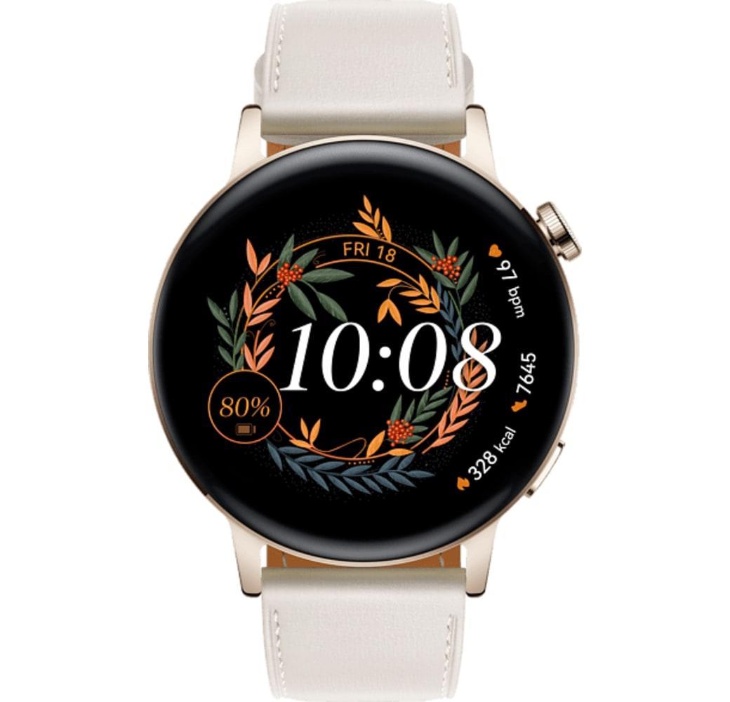 Grau Blau Huawei Watch GT3 Smartwatch, Stainless Steel Case, 42mm.2