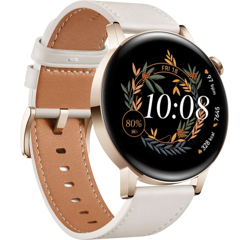 Grau Blau Huawei Watch GT3 Smartwatch, Stainless Steel Case, 42mm.3