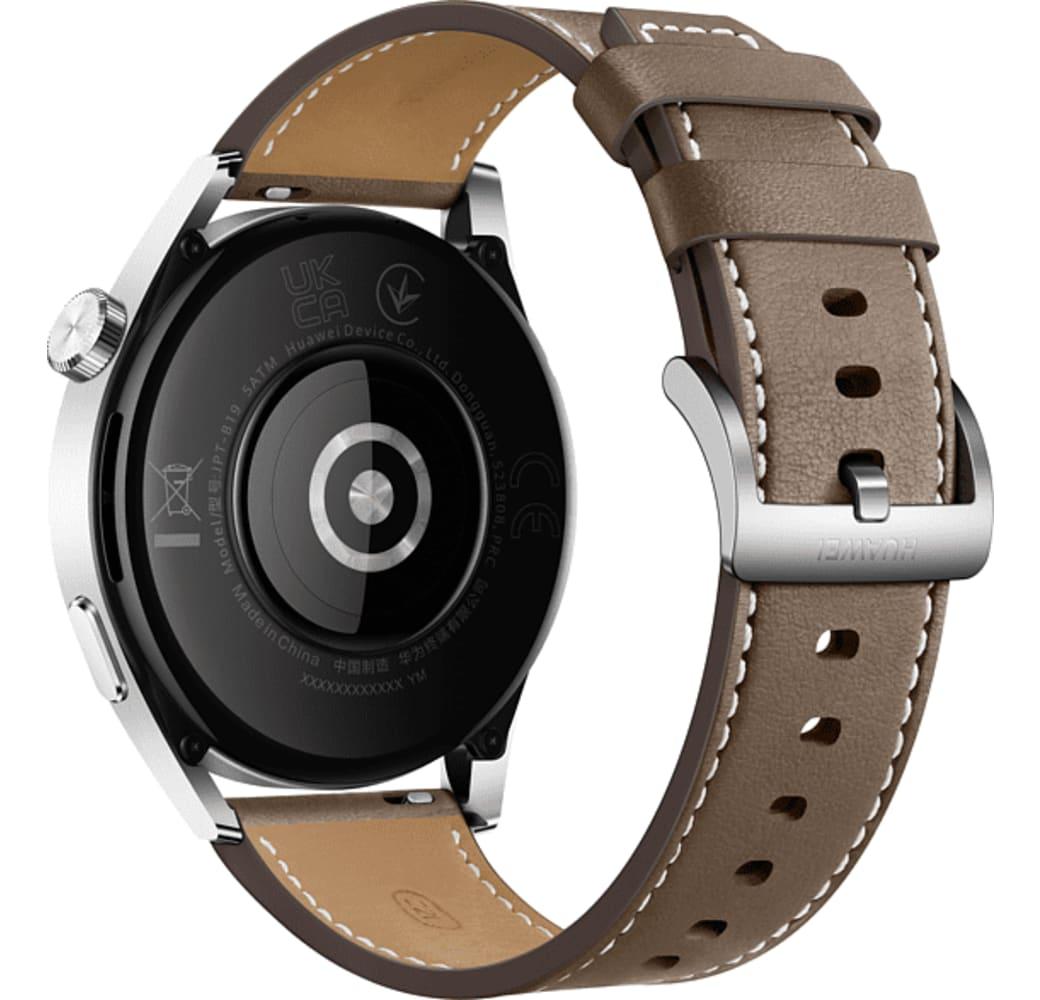 Braun Huawei Watch GT3 Smartwatch, Stainless Steel Case, 46mm.4