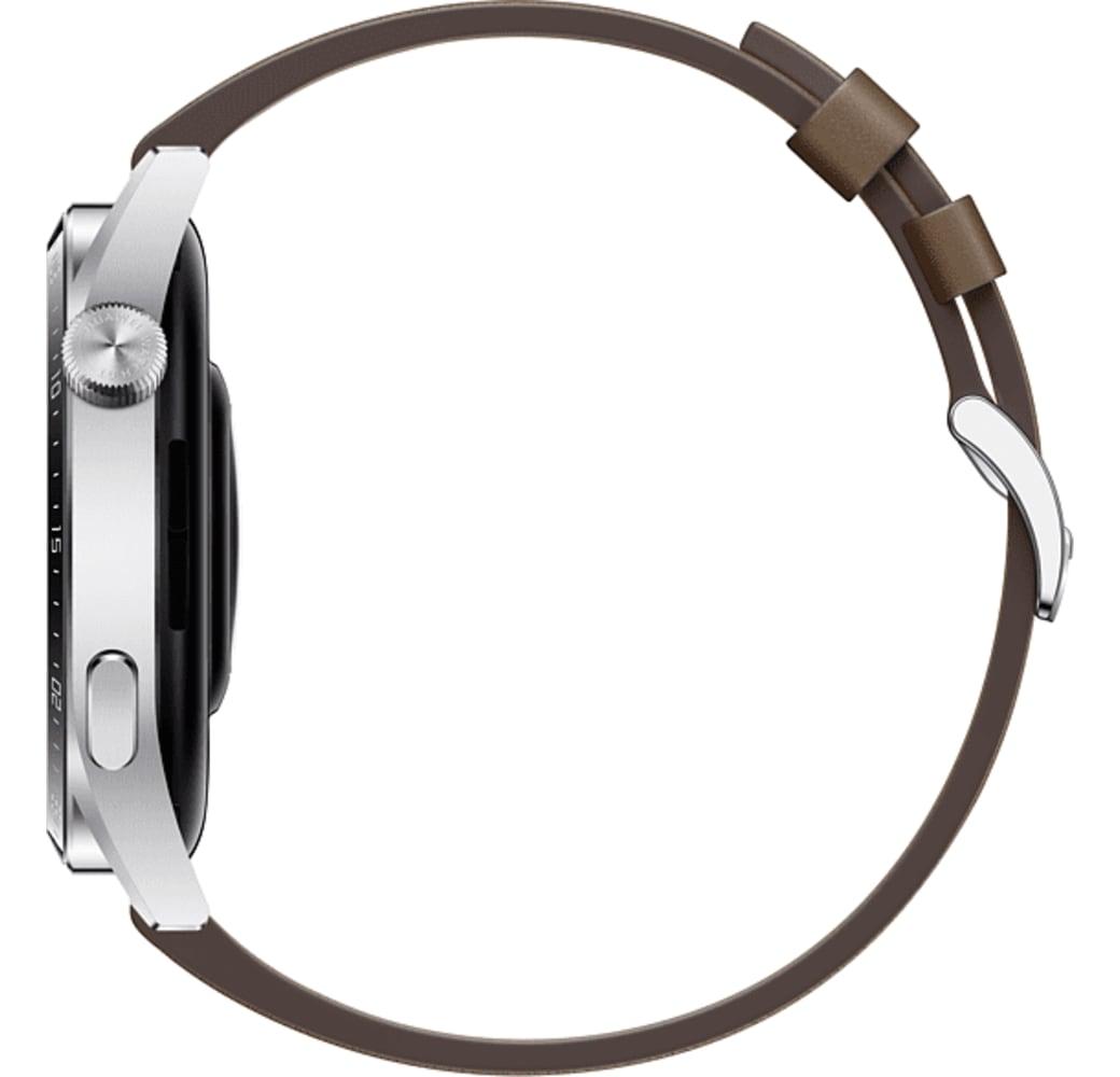 Braun Huawei Watch GT3 Smartwatch, Stainless Steel Case, 46mm.5