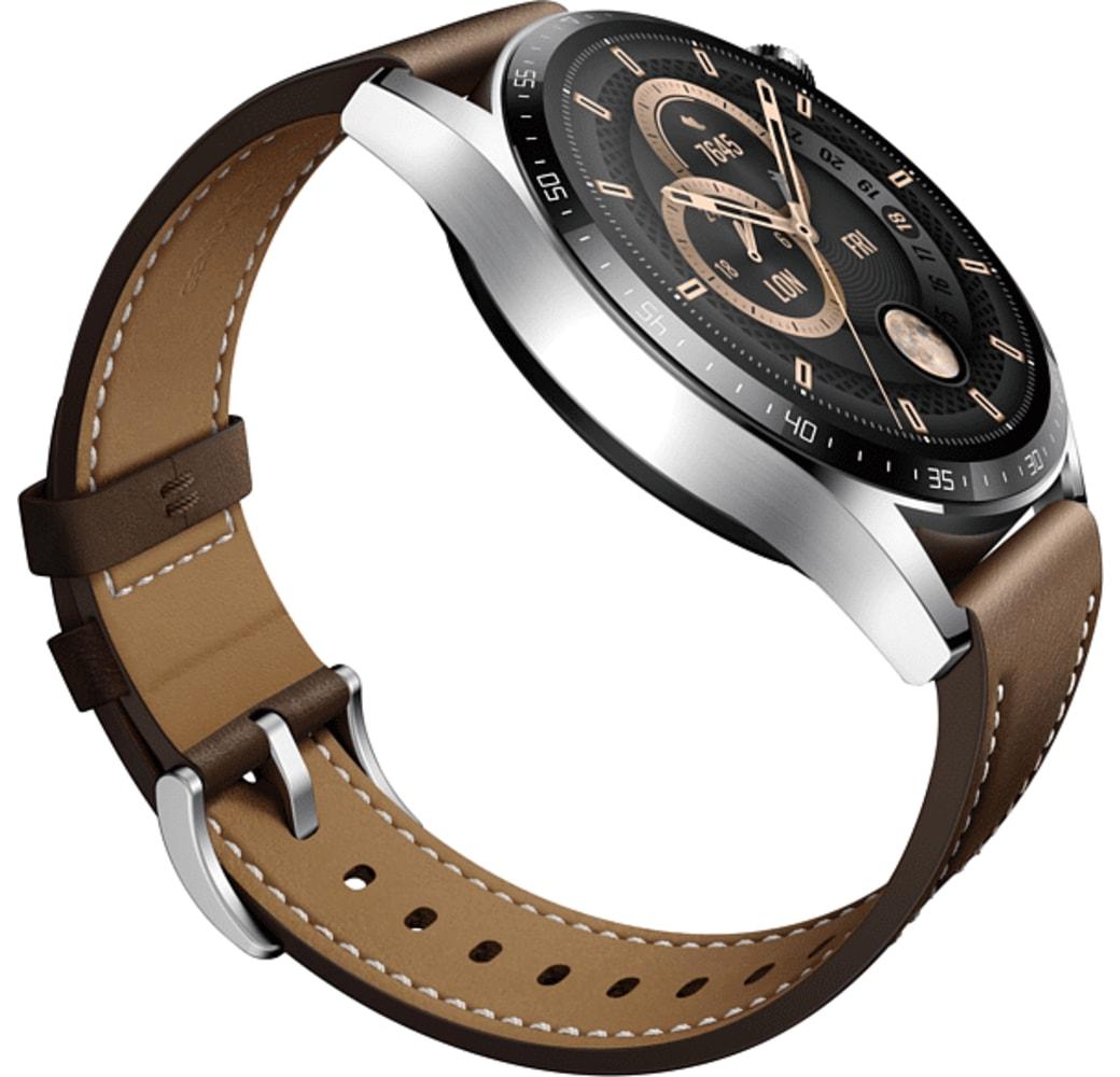 Braun Huawei Watch GT3 Smartwatch, Stainless Steel Case, 46mm.7
