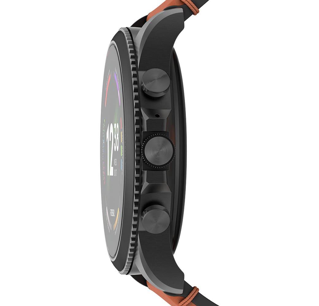 Bruin Fossil Gen 6 smartwatch, roestvrijstalen behuizing, 44 mm.4