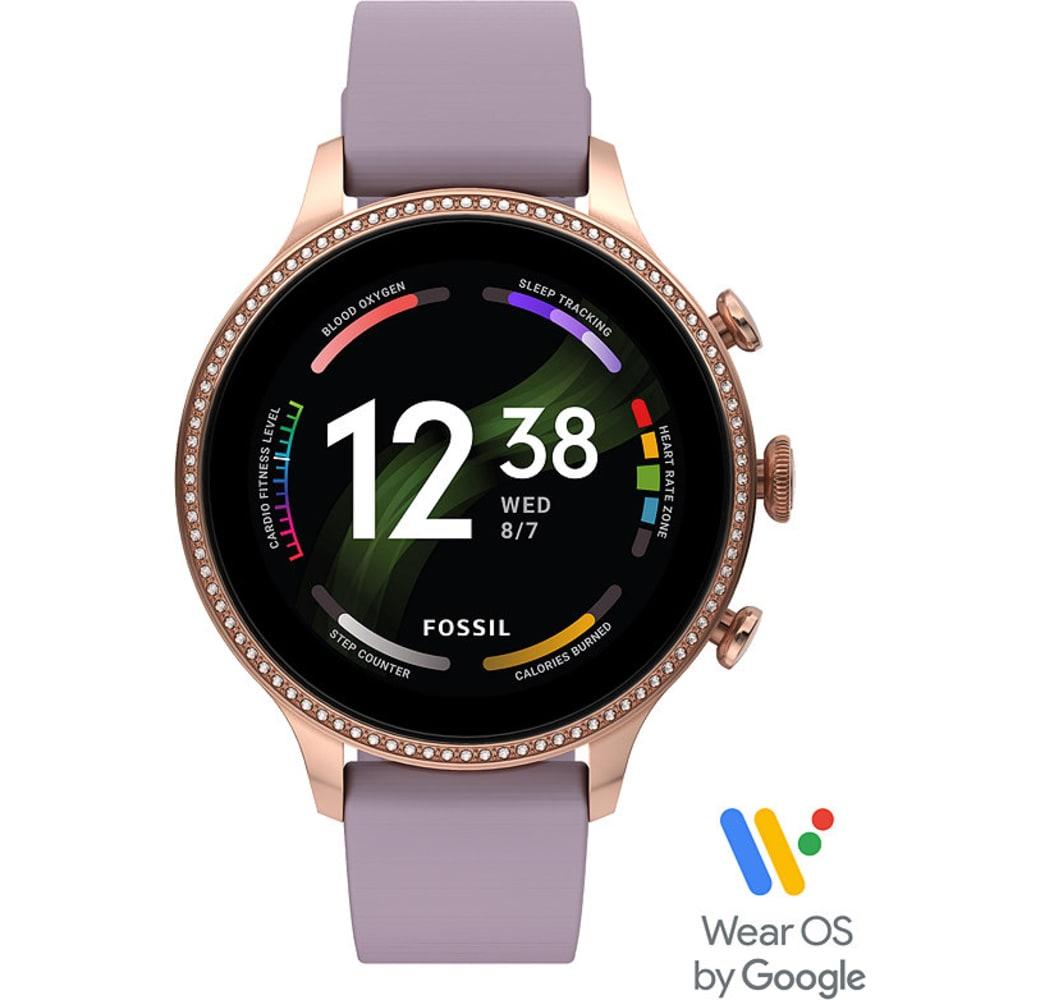 Lila/Roségold Fossil Gen 6 Smartwatch, Edelstahlgehäuse, 42 mm.7