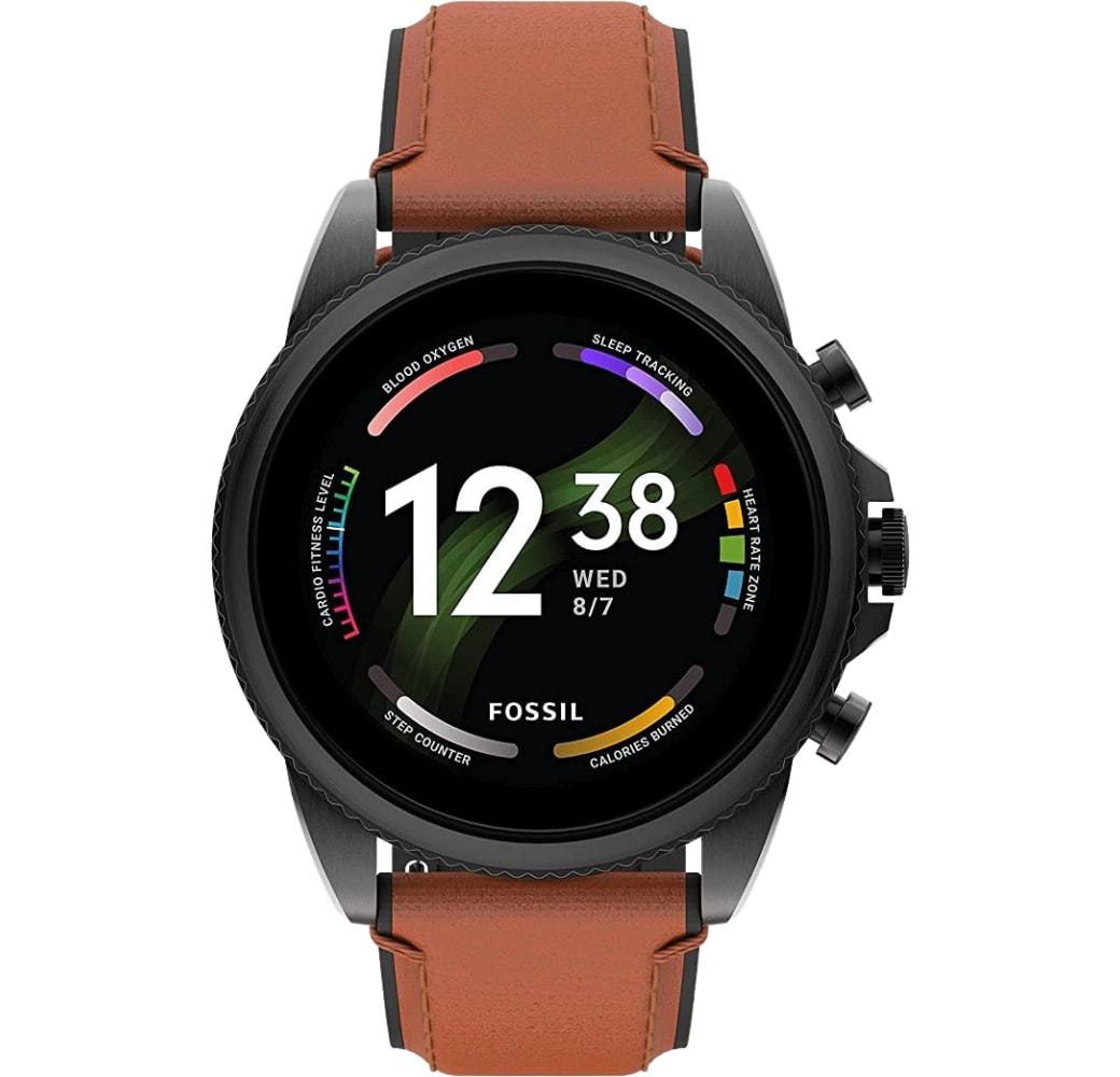 Bruin Fossil Gen 6 smartwatch, roestvrijstalen behuizing, 44 mm.1