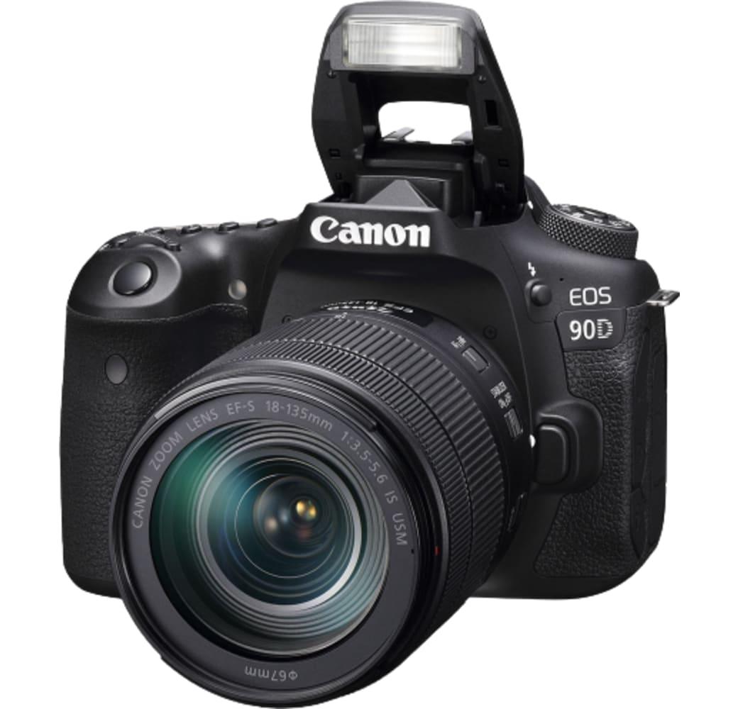 Schwarz Canon EOS 90D Systemkamera, mit Objektiv EF-S 18-135mm f/3.5-5.6 IS USM.3