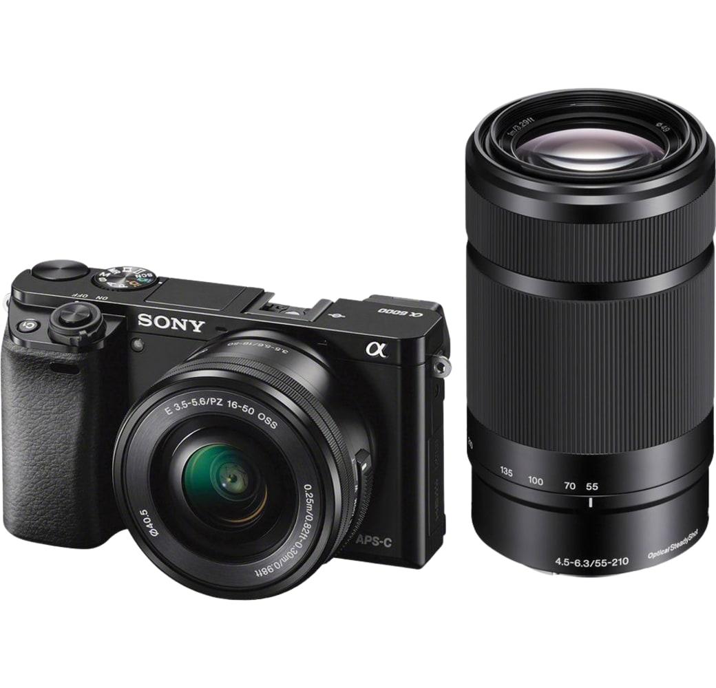 Black Kit Sony Alpha 6000 + E PZ 16-50 mm f/3.5-5.6 OSS + E 55-210mm f/4.5-6.3 OSS.1