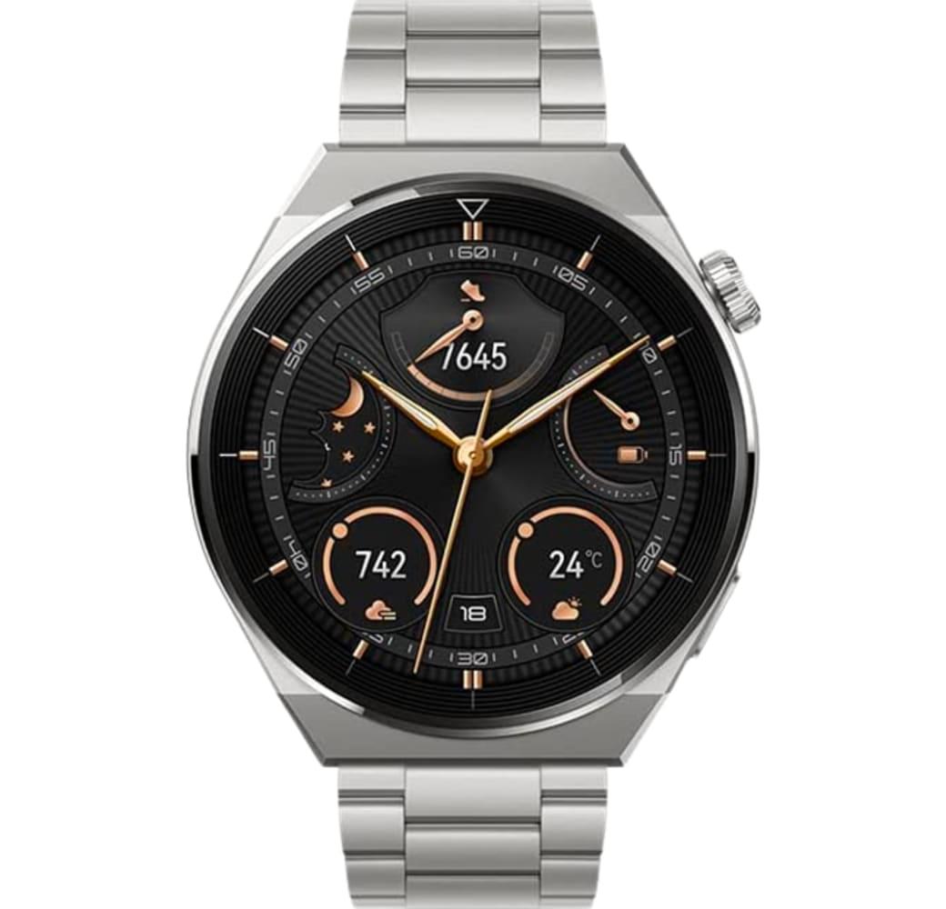 Silver Huawei Watch GT 3 Pro Smartwatch, Titanium Case, 46mm.4