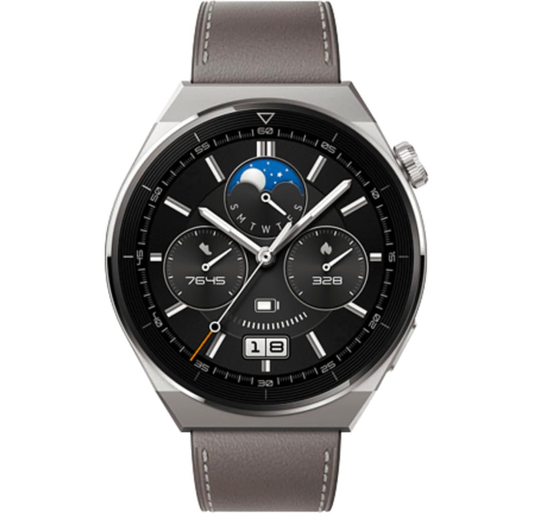 Gray Huawei Watch GT 3 Pro Smartwatch, Titanium Case, 46mm.2
