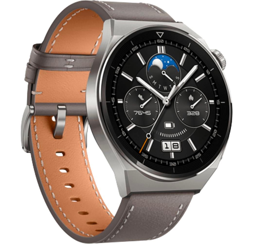 Gray Huawei Watch GT 3 Pro Smartwatch, Titanium Case, 46mm.5