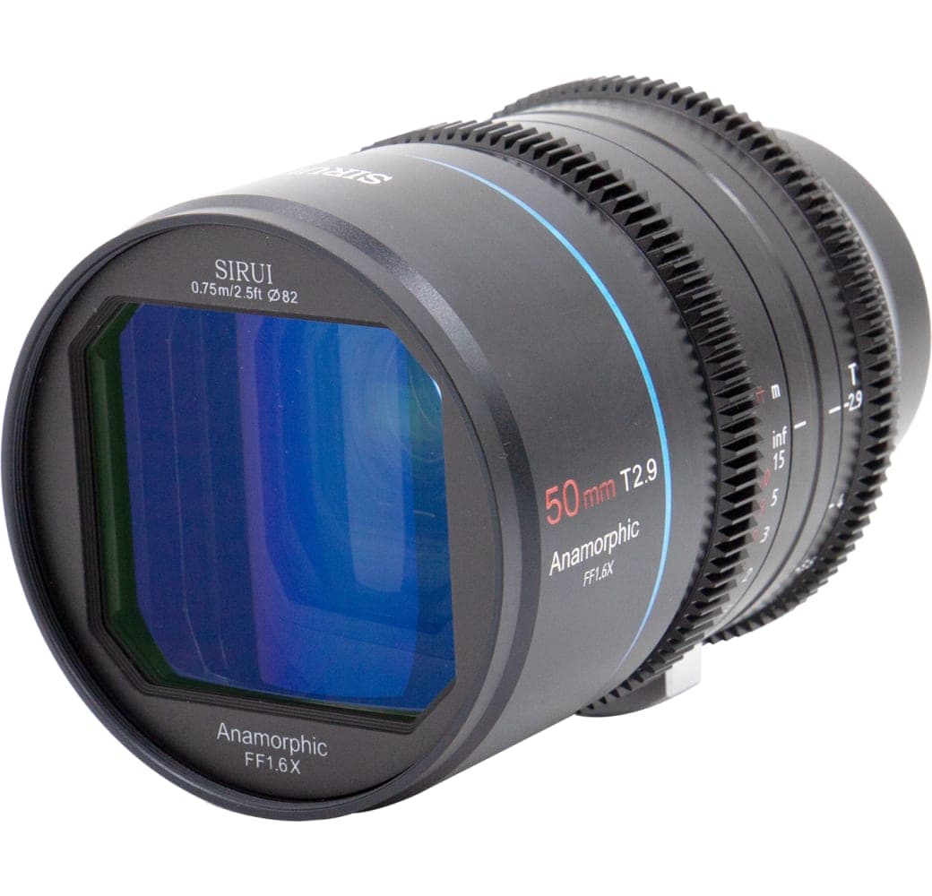 Black Sirui 50mm T2.9 1.6X Anamorphic lens Canon RF-mount.1