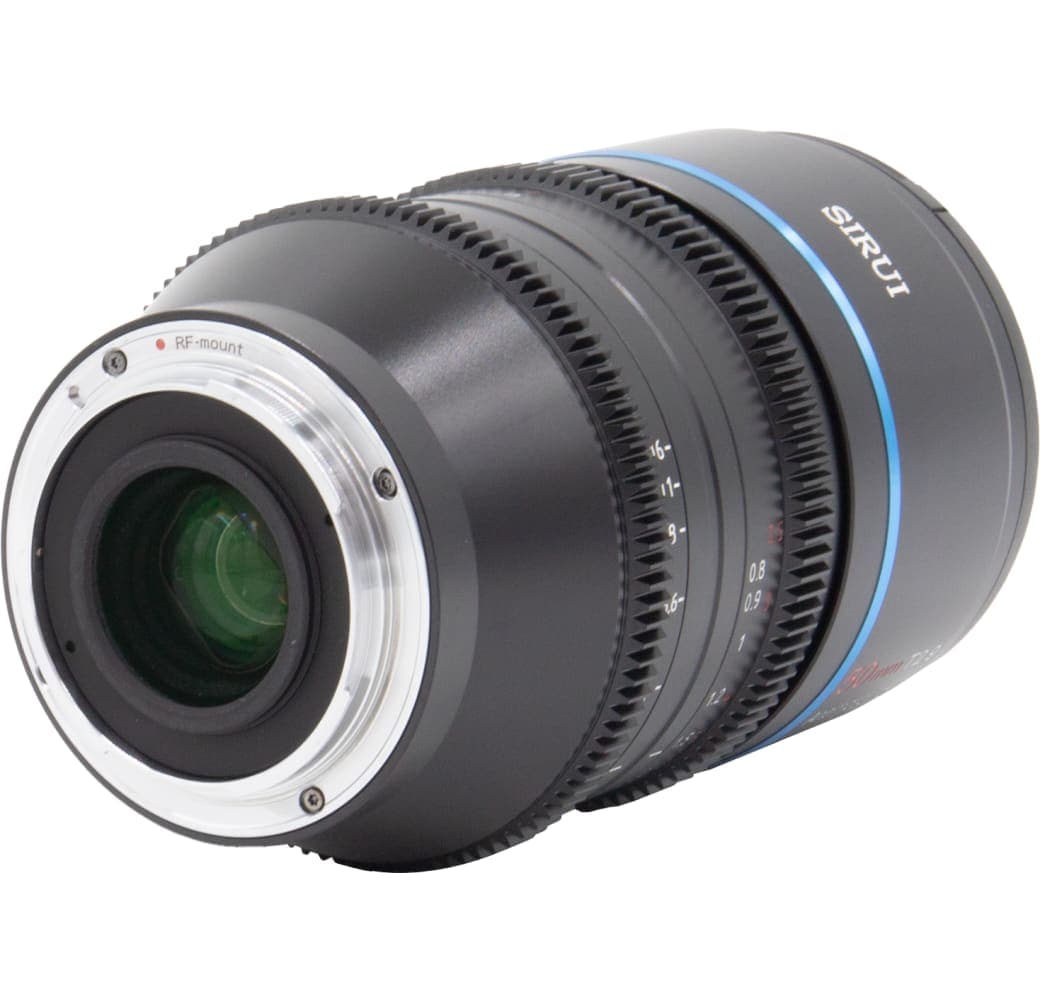 Black Sirui 50mm T2.9 1.6X Anamorphic lens Canon RF-mount.3