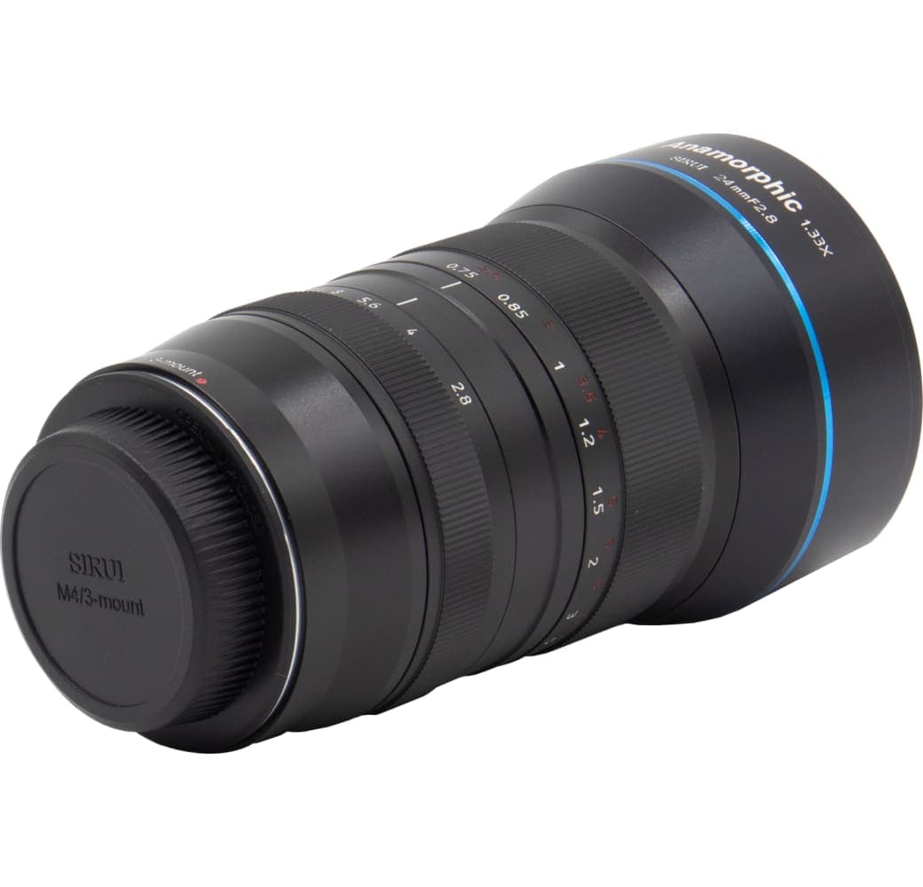 Black Sirui 24mm f/2.8 1.33X Anamorphic lens Micro Four Thirds mount.3