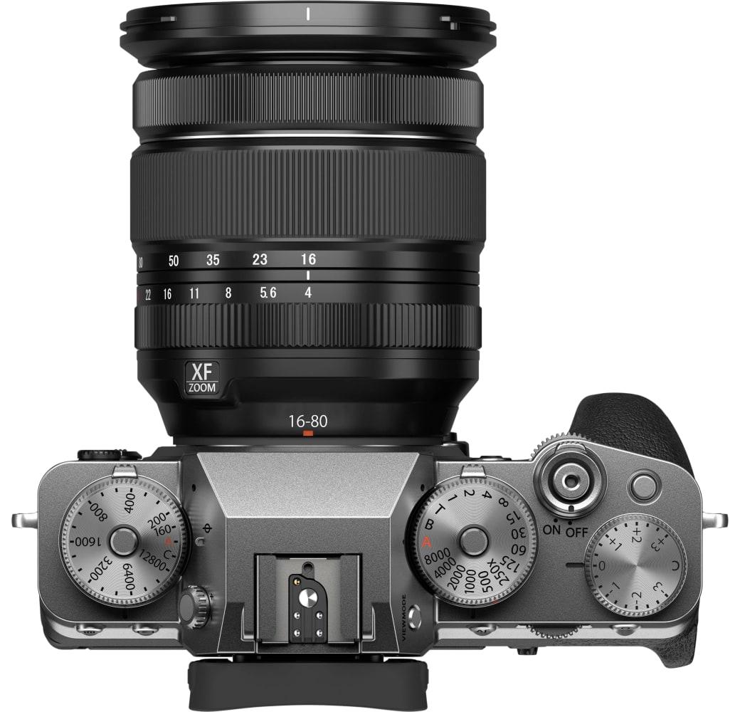Zilver Fujifilm X-T4 Systeemcamera, met lens XF 16-80mm f/4 R OIS WR.4