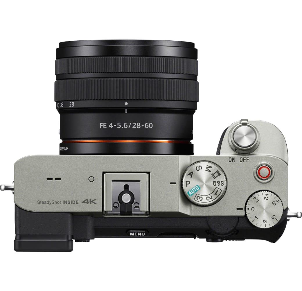 Silber Sony Alpha 7C Systemkamera, mit Objektiv FE 28-60mm f/4-5.6.6