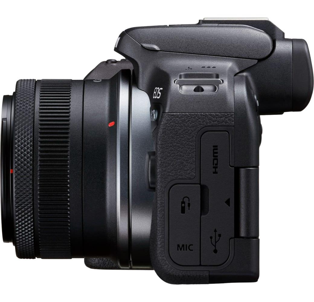 Schwarz Canon EOS R10 Systemkamera, mit Objektiv RF-S 18-45mm f/4.5-6.3 IS STM + EF-EOS R Adapter.5