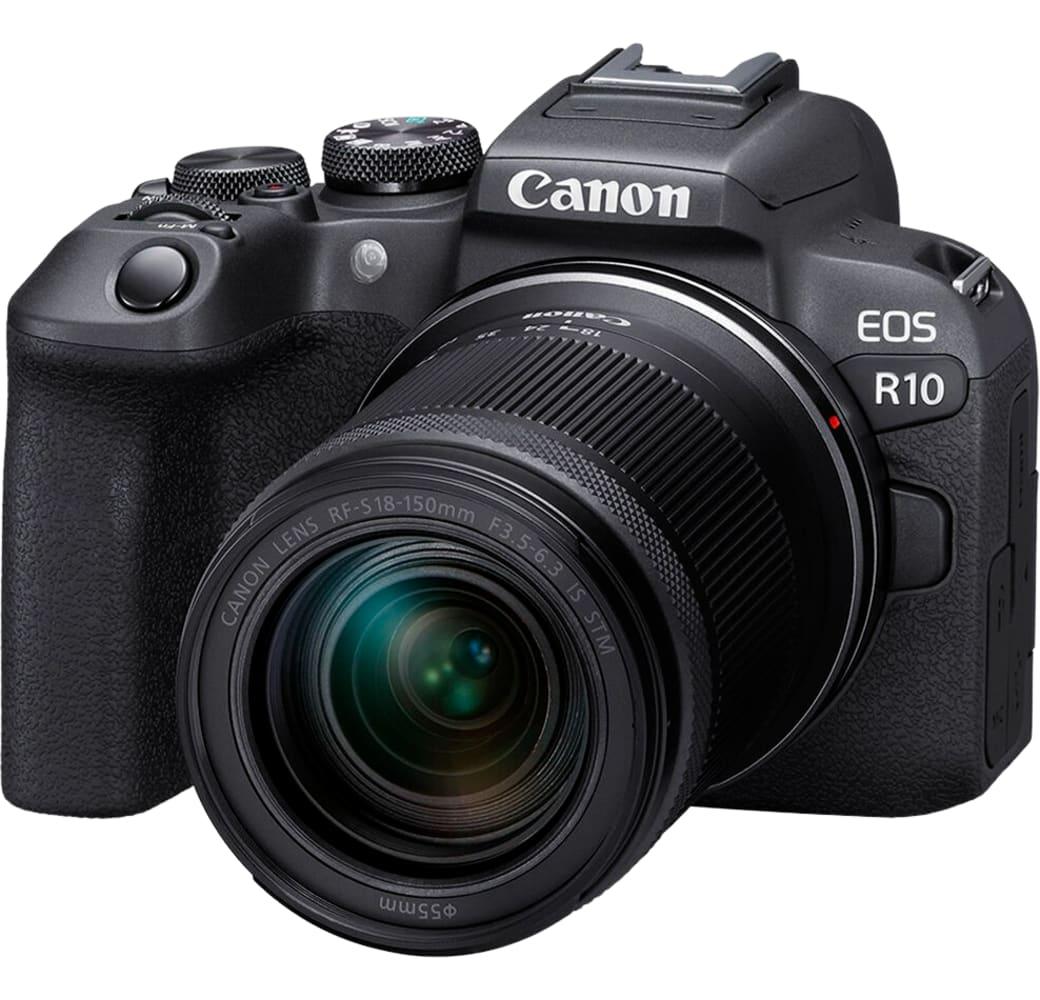 Black Canon EOS R10 Camera Kit with RF-S 18-150mm f/3.5-6.3 IS STM + EF-EOS R Adapter Lens.1