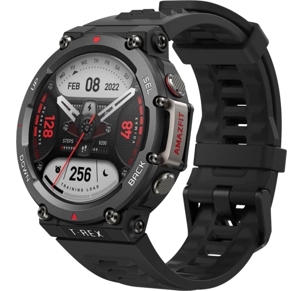 Black Amazfit T-Rex 2 Smartwatch, Polymer Case, 47mm.1