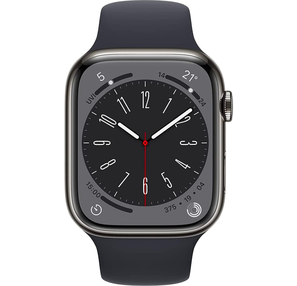 Mitternacht Apple Watch Series 8 GPS + Cellular, Edelstahlgehäuse, 45 mm.2
