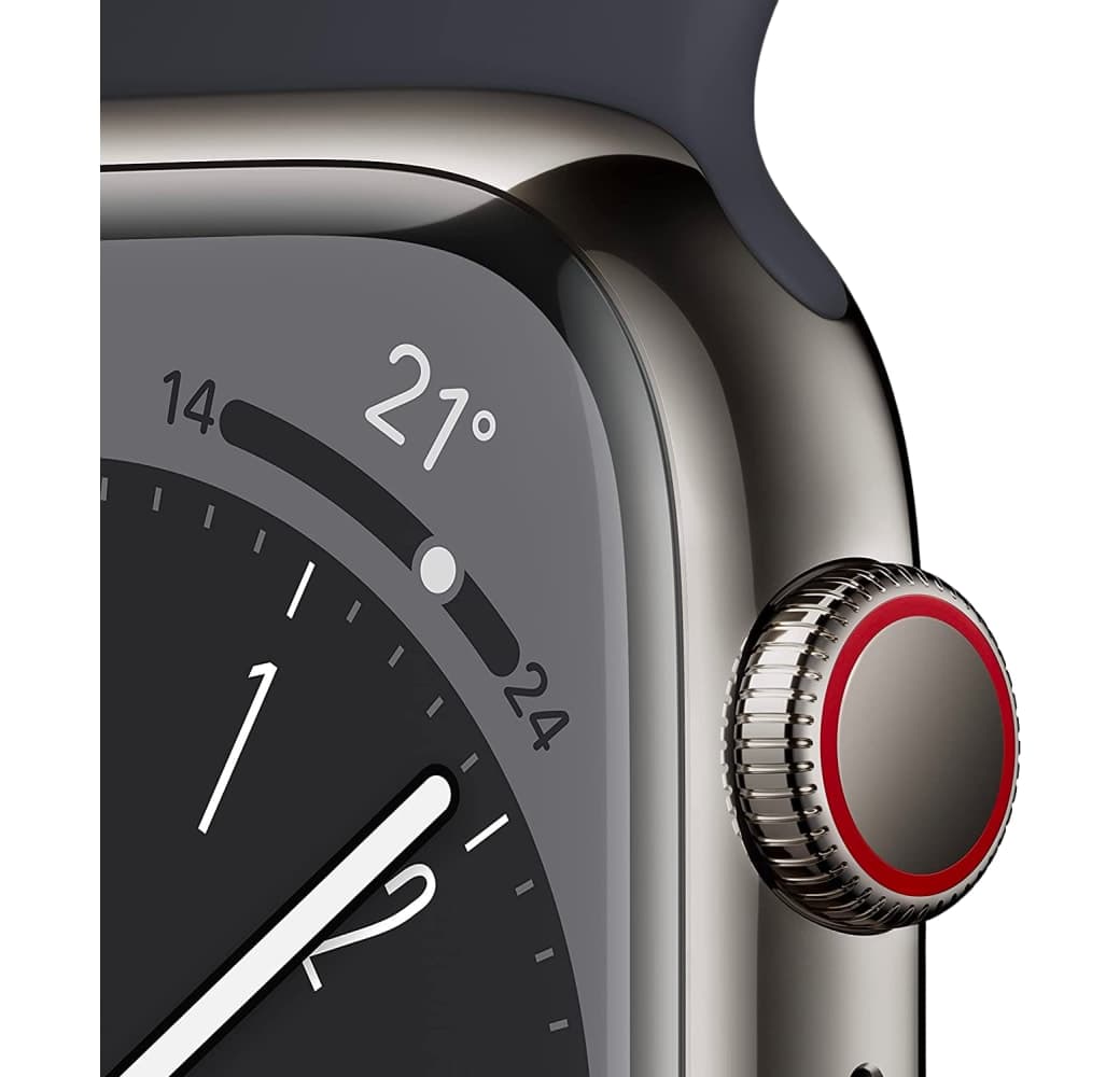 Mitternacht Apple Watch Series 8 GPS + Cellular, Edelstahlgehäuse, 45 mm.3