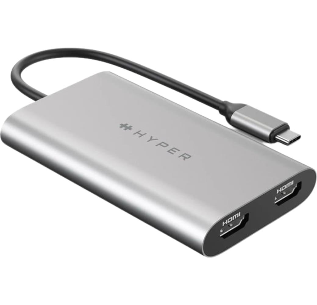 Silver Targus HyperDrive Dual 4K HDMI Adapter for M1 MacBook.1