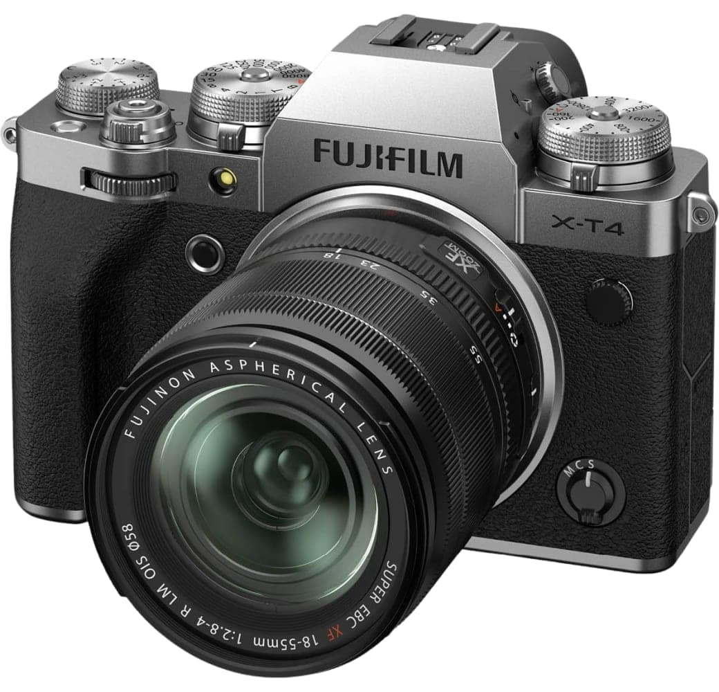Silber Fujifilm X-T4 Systemkamera, mit Objektiv XF 18-55mm f/2.8-4 R LM OIS.1