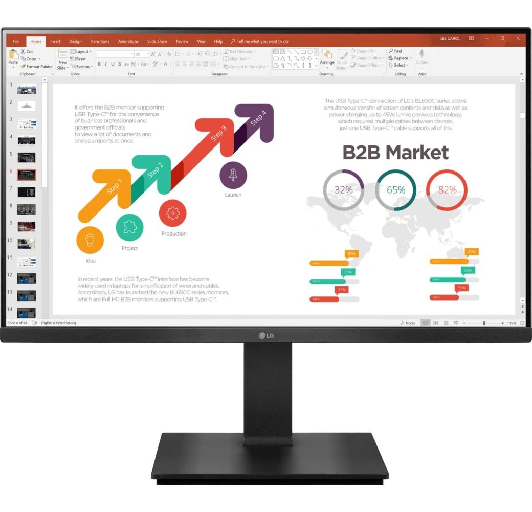 Black LG - 24" 24BP450S Full HD (1920x1080) IPS Monitor 24BP450S-B.AEU.1