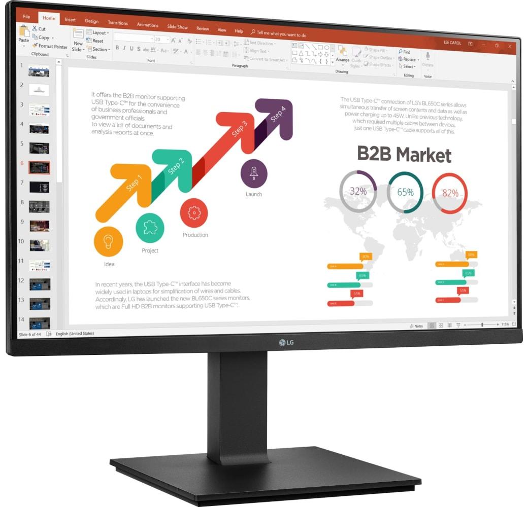 Black LG - 24" 24BP450S Full HD (1920x1080) IPS Monitor 24BP450S-B.AEU.2