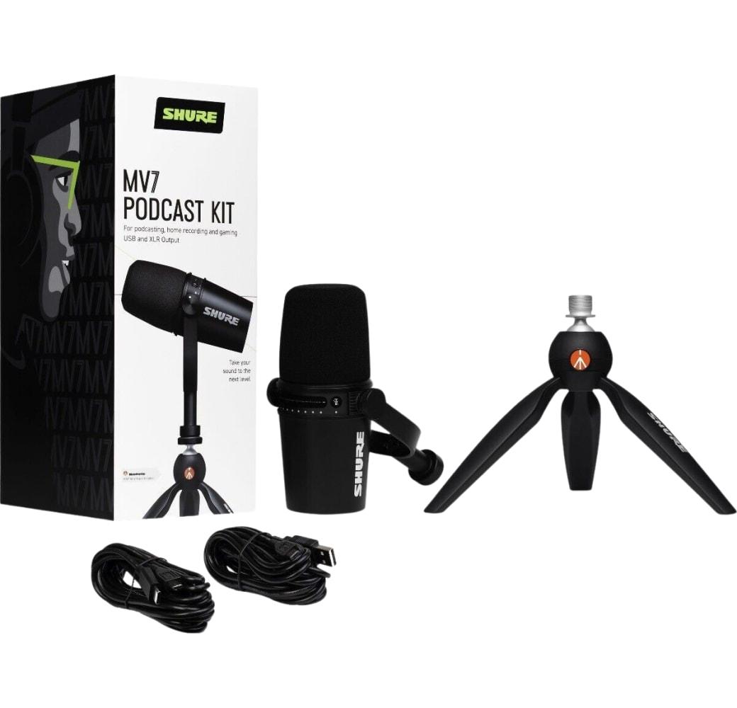 Negro Shure MV7 Podcast Kit micrófono.4