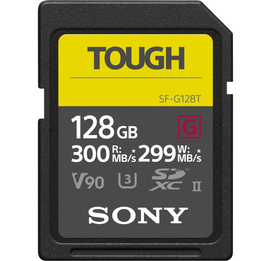 Black Sony Tough SDXC Class 10, UHS-II, U3, V90, 300 MB/s 128 GB.1