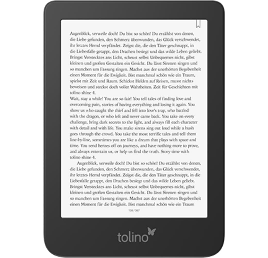 Black Tolino Shine 4 E-Reader - 6"- 16GB.1