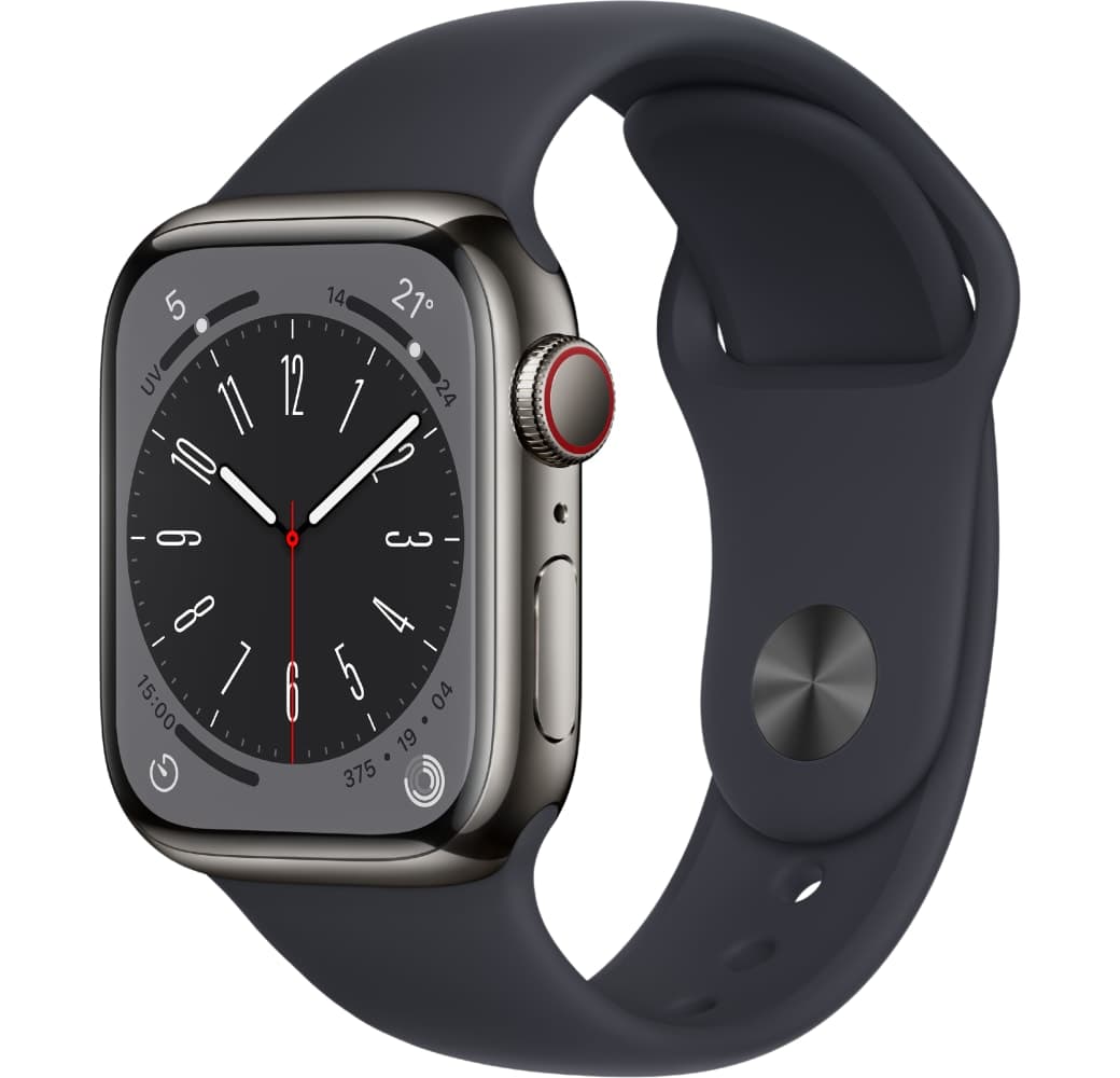 Mitternacht Apple Watch Series 8 GPS + Cellular, Edelstahlgehäuse, 41 mm.1