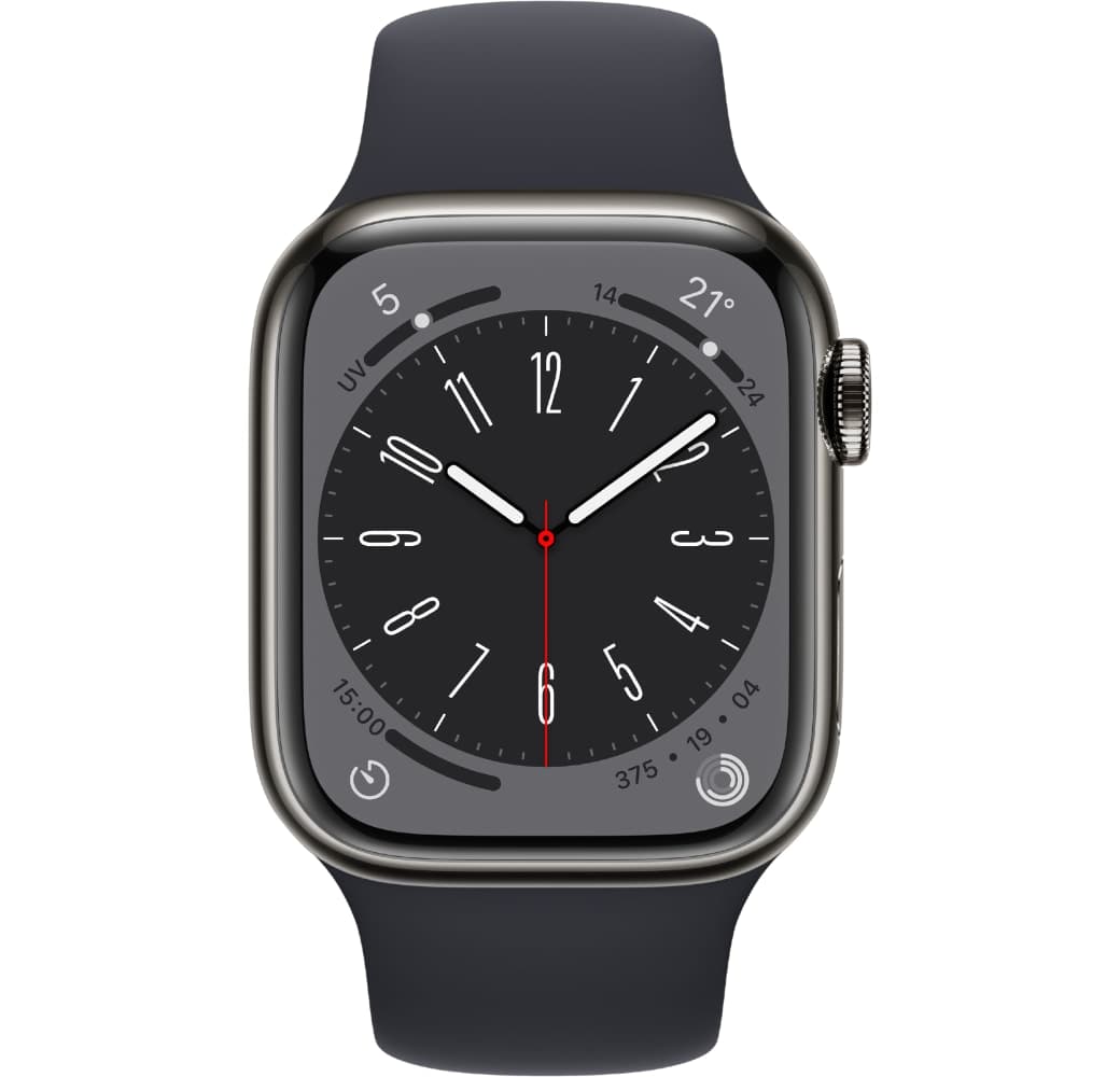 Mitternacht Apple Watch Series 8 GPS + Cellular, Edelstahlgehäuse, 41 mm.2