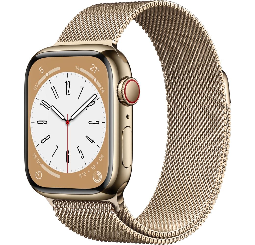Gold Apple Watch Series 8 GPS + Cellular, Stainless Steel Case, 41mm.1