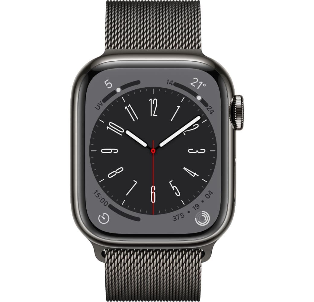 Grau Apple Watch Series 8 GPS + Cellular, Edelstahlgehäuse, 41 mm.2