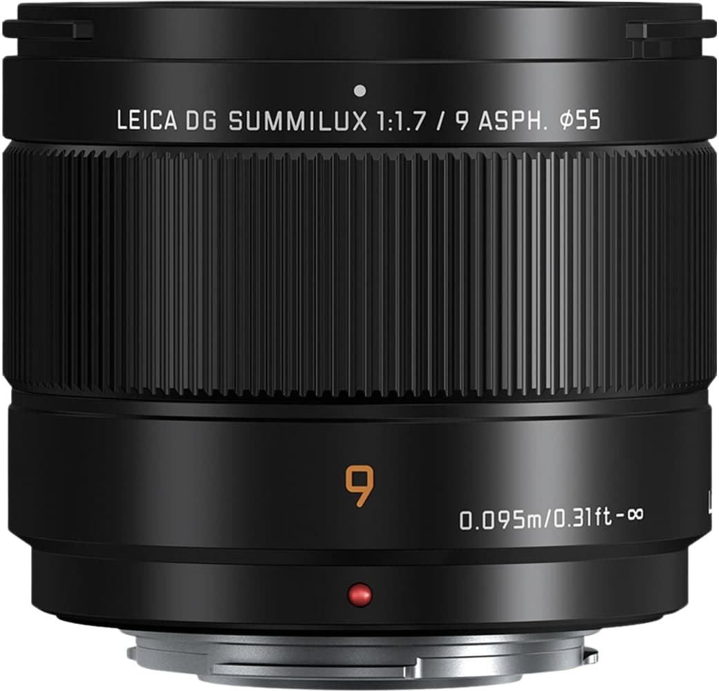 Black Panasonic Leica DG Summilux 9mm f/1.7 M4/3 mount.1