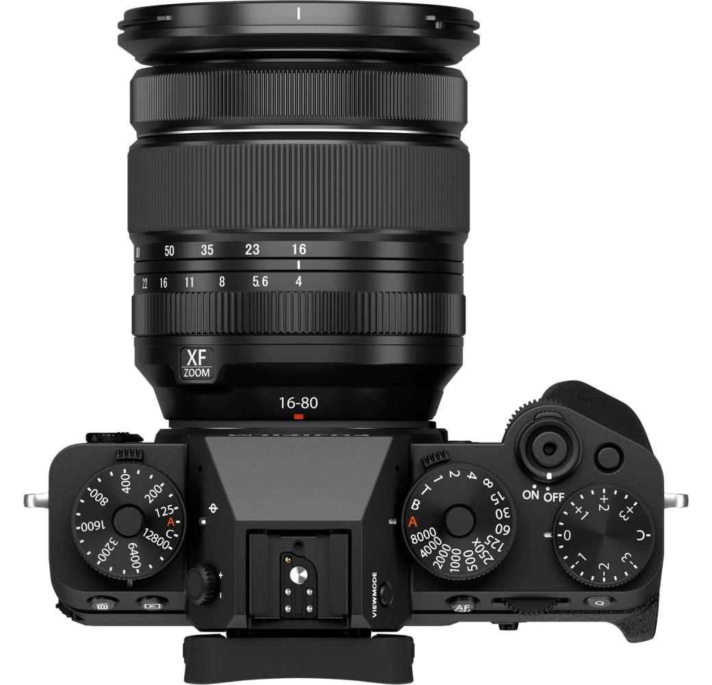 Black Fujifilm X-T5 Systeemcamera, met lens XF 16-80mm f/4 R OIS WR.4