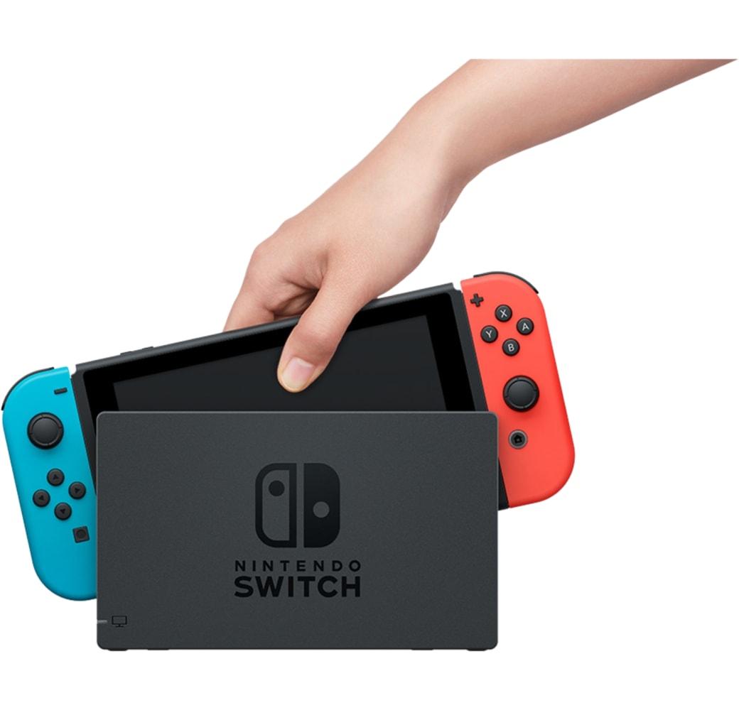 Neon red & Neon blue Nintendo Switch V2 Console.1