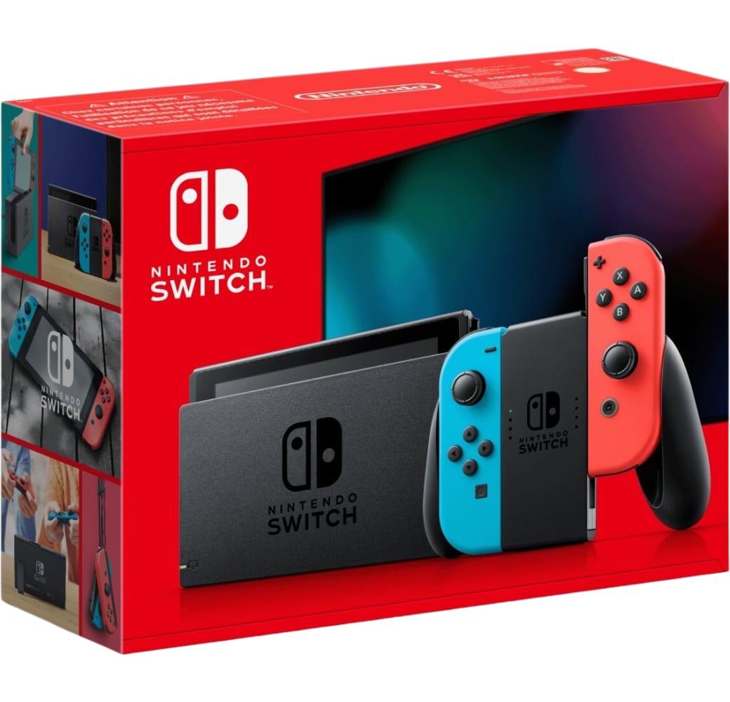 Neon red & Neon blue Nintendo Switch V2 Console.5
