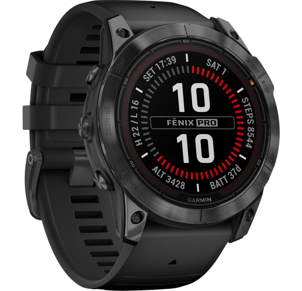 Black Garmin Fenix 7X Pro SOLAR Smartwatch, Stainless Steel, 51mm.3