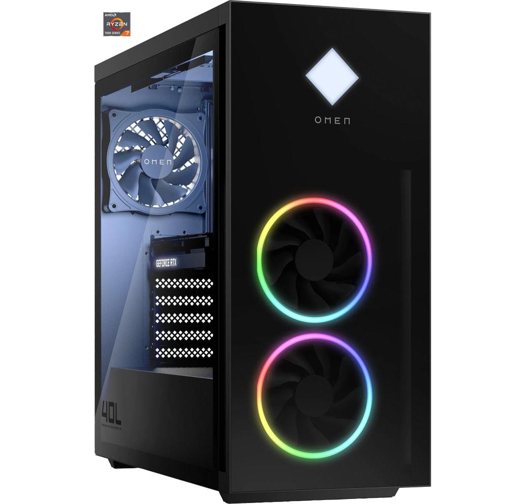 Schwarz HP Omen GT21-1024ng Gaming Desktop - AMD Ryzen™ 7 7700x - 32GB - 1TB SSD + 2TB HDD - NVIDIA® GeForce® RTX 4070 Ti.1