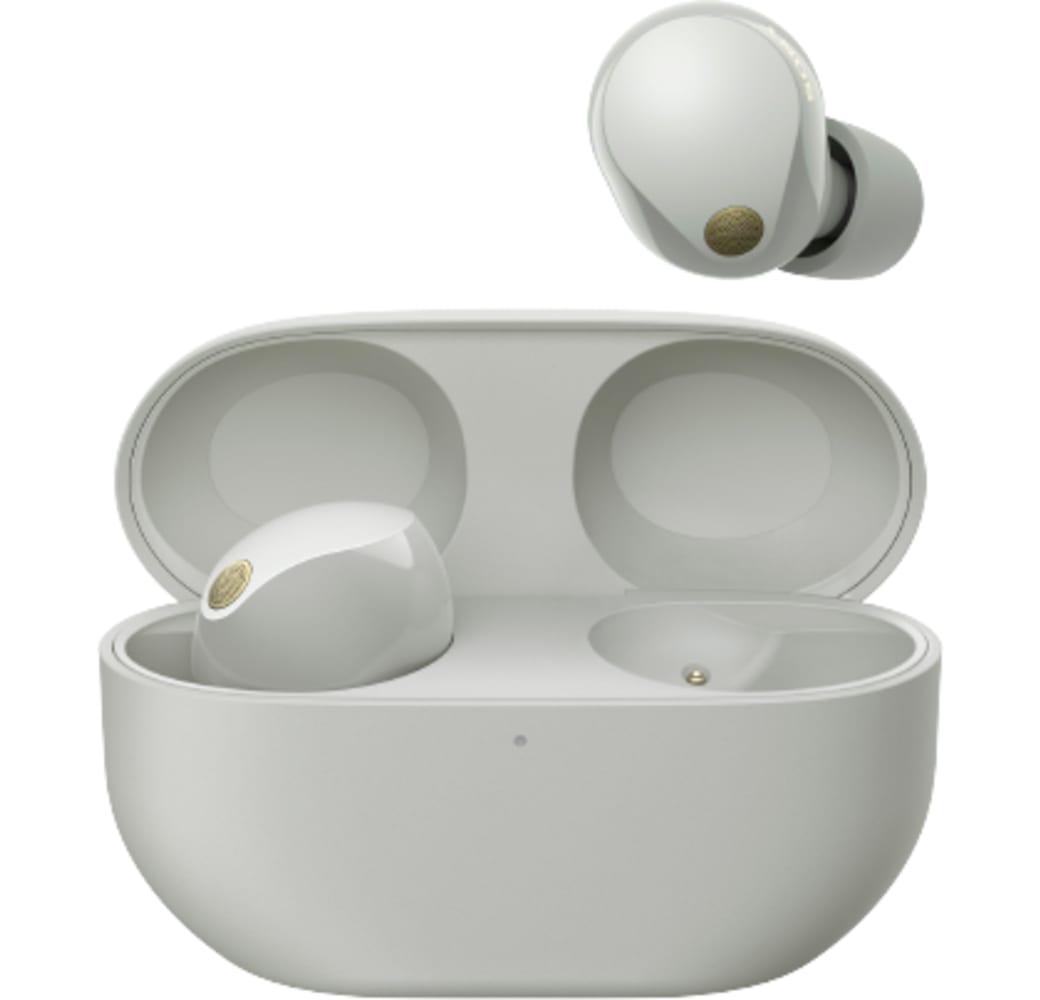 Silver Sony WF-1000 XM5 Noise-cancelling In-ear Bluetooth Headphones.2