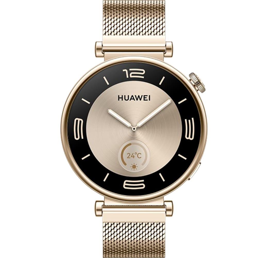 Gold Huawei Watch GT4 Smartwatch, Stainless Steel Case, 41mm.4